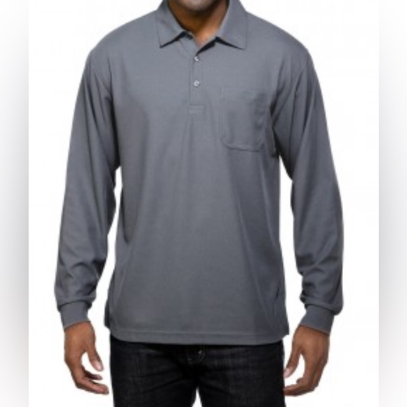 Tri- Mountain Men’s Blue Long Sleeve Polo Size 4XL NWT - Picture 1 of 10
